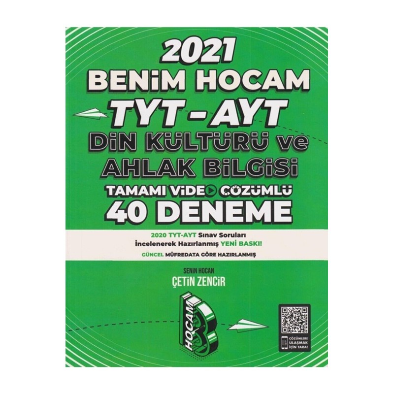 2021 TYT Din Kültürü ve Ahlak Bilgisi Tamamı Video Çözümlü 40 Deneme Sınavı Benim Hocam Ya