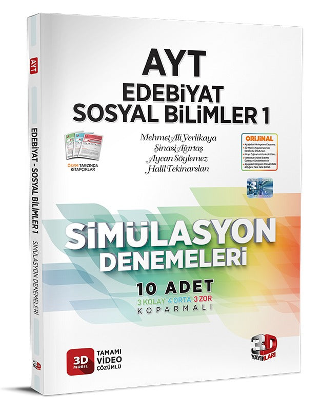 3D Yayınları AYT Edebiyat Sosyal Bilimler 1 Simülasyon Denemeleri-1