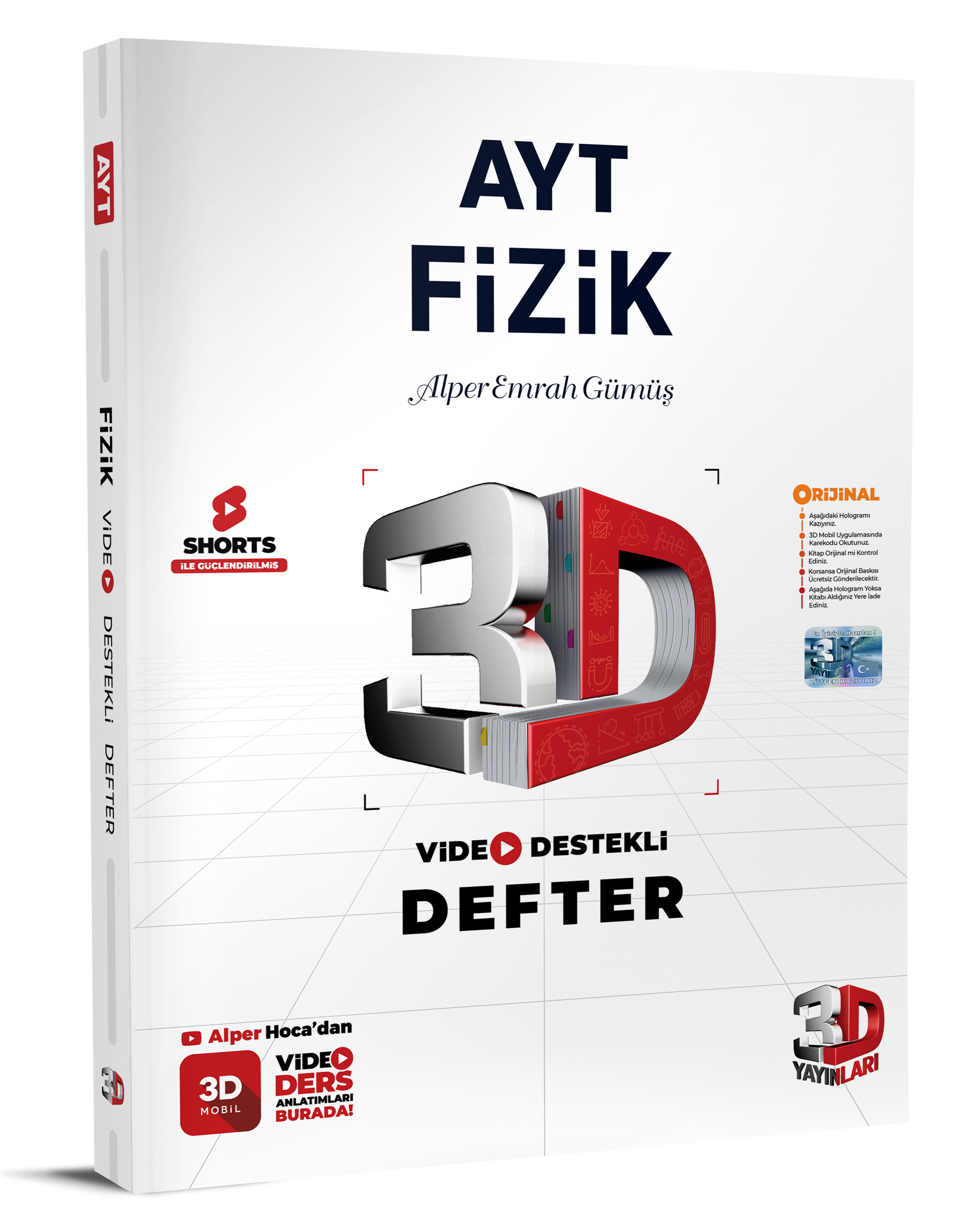 3D Yayınları AYT Fizik Video Destekli Defter-1