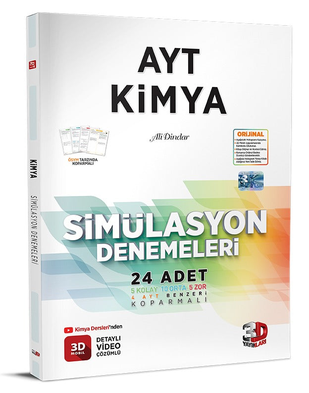 3D Yayınları AYT Kimya Simülasyon 24 Deneme-1