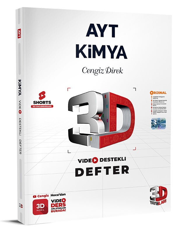 3D Yayınları AYT Kimya Video Destekli Defter-1