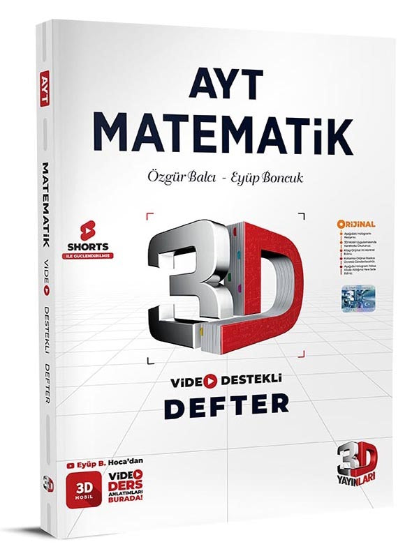 3D Yayınları AYT Matematik Video Destekli Defter-1