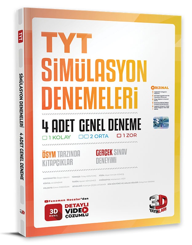 3D Yayınları TYT 4 lü Simülasyon Genel Deneme-1