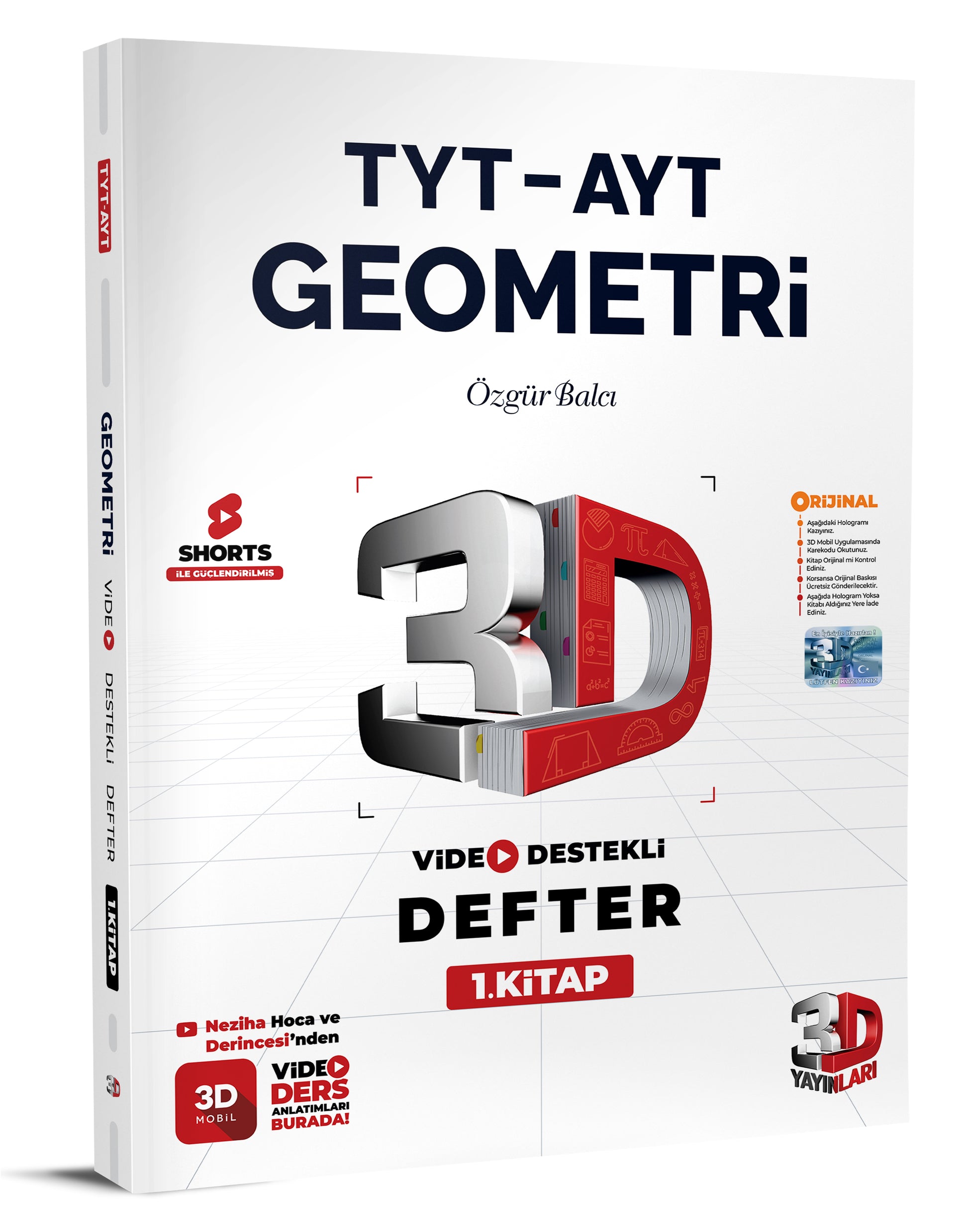 3D Yayınları TYT AYT Geometri Video Destekli Defter 1. Kitap-1