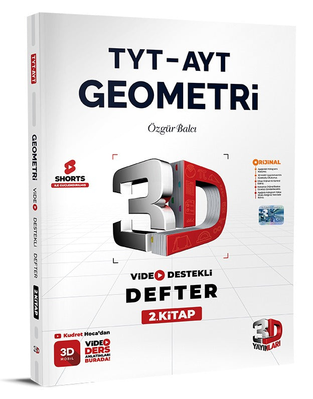 3D Yayınları TYT AYT Geometri Video Destekli Defter 2. Kitap-1
