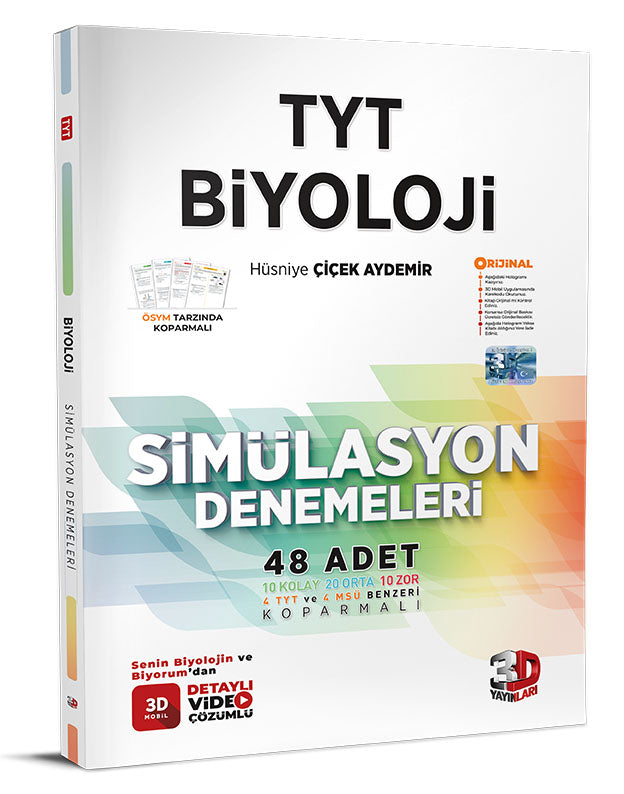 3D Yayınları TYT Biyoloji Simülasyon 48 Deneme-1