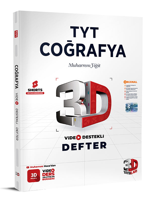 3D Yayınları TYT Coğrafya Video Destekli Defter-1