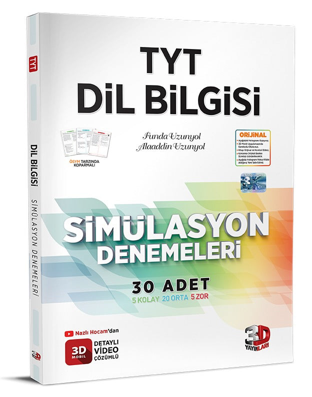 3D Yayınları TYT Dil Bilgisi Simülasyon Denemeleri Detaylı Video Çözümlü-1
