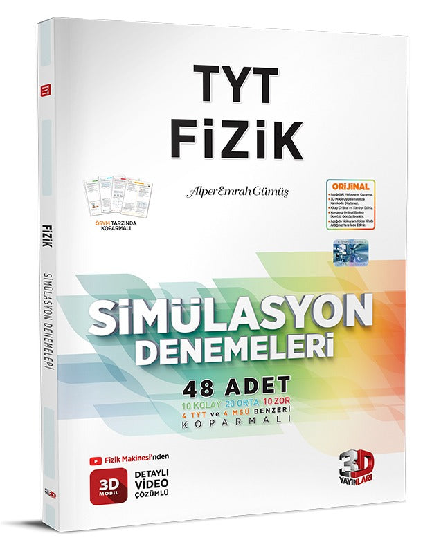 3D Yayınları TYT Fizik Simülasyon 48 Deneme-1