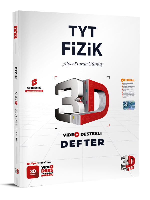 3D Yayınları TYT Fizik Video Destekli Defter-1
