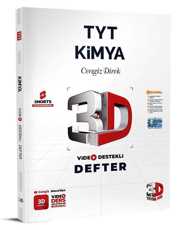 3D Yayınları TYT Kimya Video Destekli Defter-1