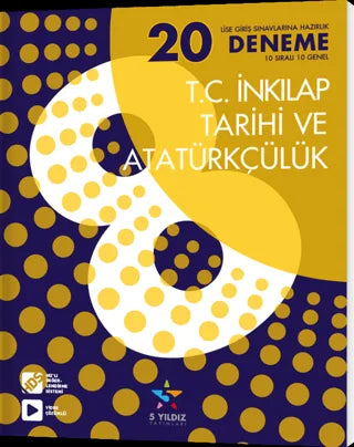 5 Yıldız Yayınları 8. Sınıf LGS İnkilap Tarihi ve Atatürkçülük 20`li Deneme-1
