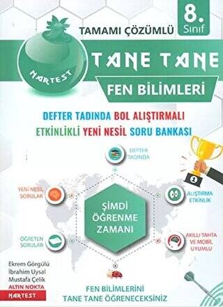 8. Sınıf Fen Bilimleri Tane Tane Soru Bankası Nartest Yayınları-1