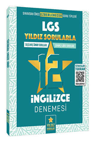 8. Sınıf LGS İngilizce 12 Deneme Video Çözümlü Yıldız Sorular Yayınları