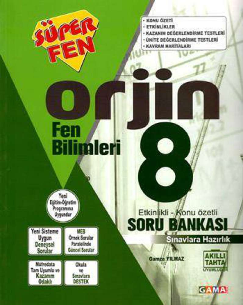8. Sınıf Orjin Fen Bilimleri Konu Özetli Soru Bankası Gama Yayınları-1