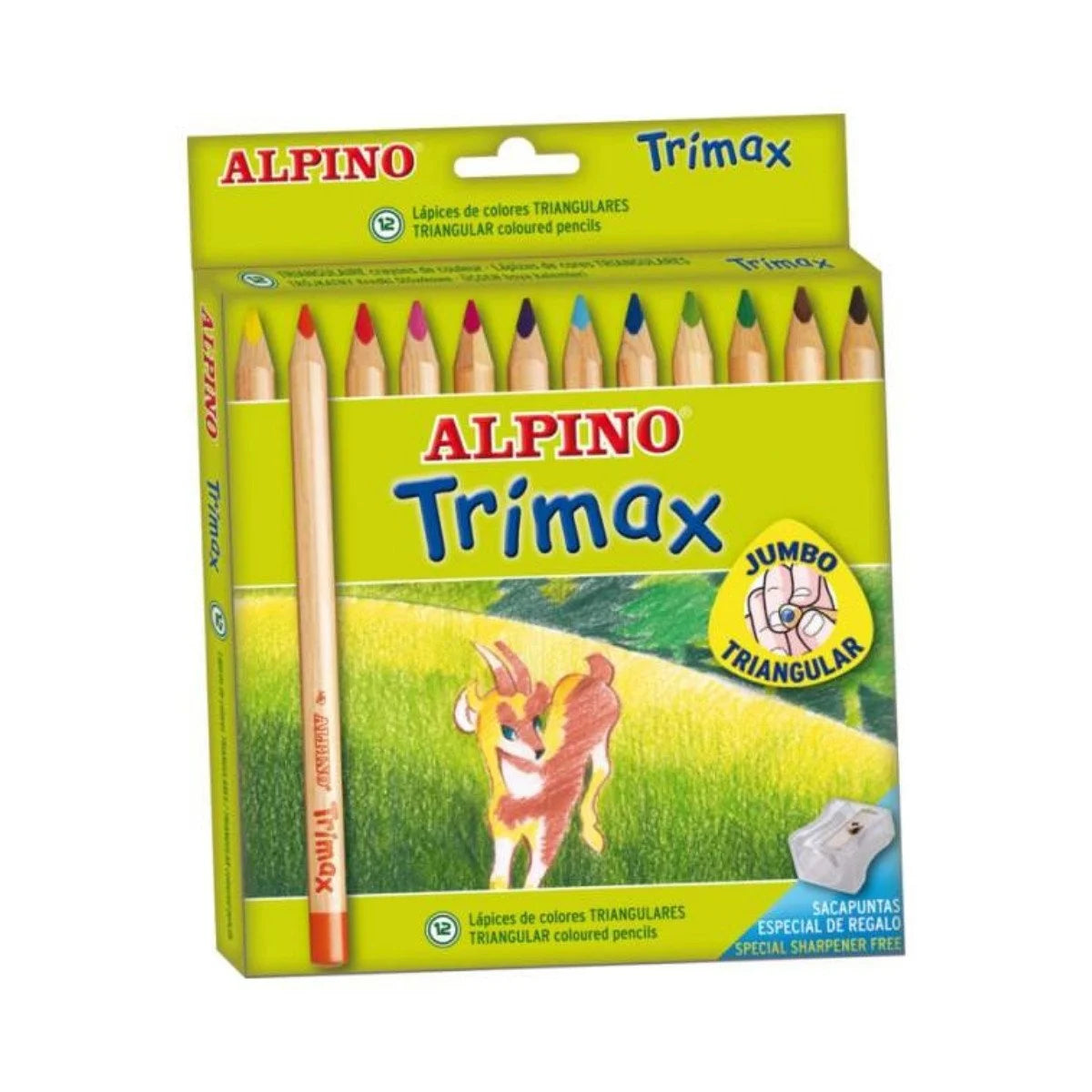 Alpino Kuru Boya Trimax Karton Kutu Jumbo Tam Boy Üçgen 12 Lİ