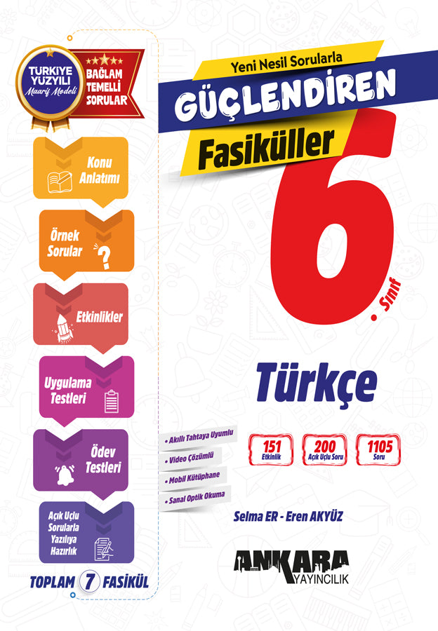 Ankara Yayıncılık 6. Sınıf Türkçe Güçlendiren Fasiküller Seti-1
