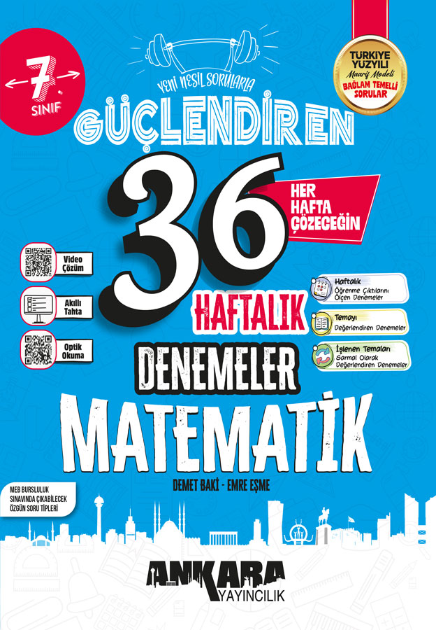 Ankara Yayıncılık 7. Sınıf Matematik 32 Hafta Güçlendiren Denemeleri