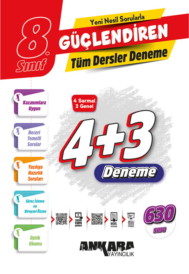 Ankara Yayıncılık 8. Sınıf Tüm Dersler Güçlendiren Denemeleri