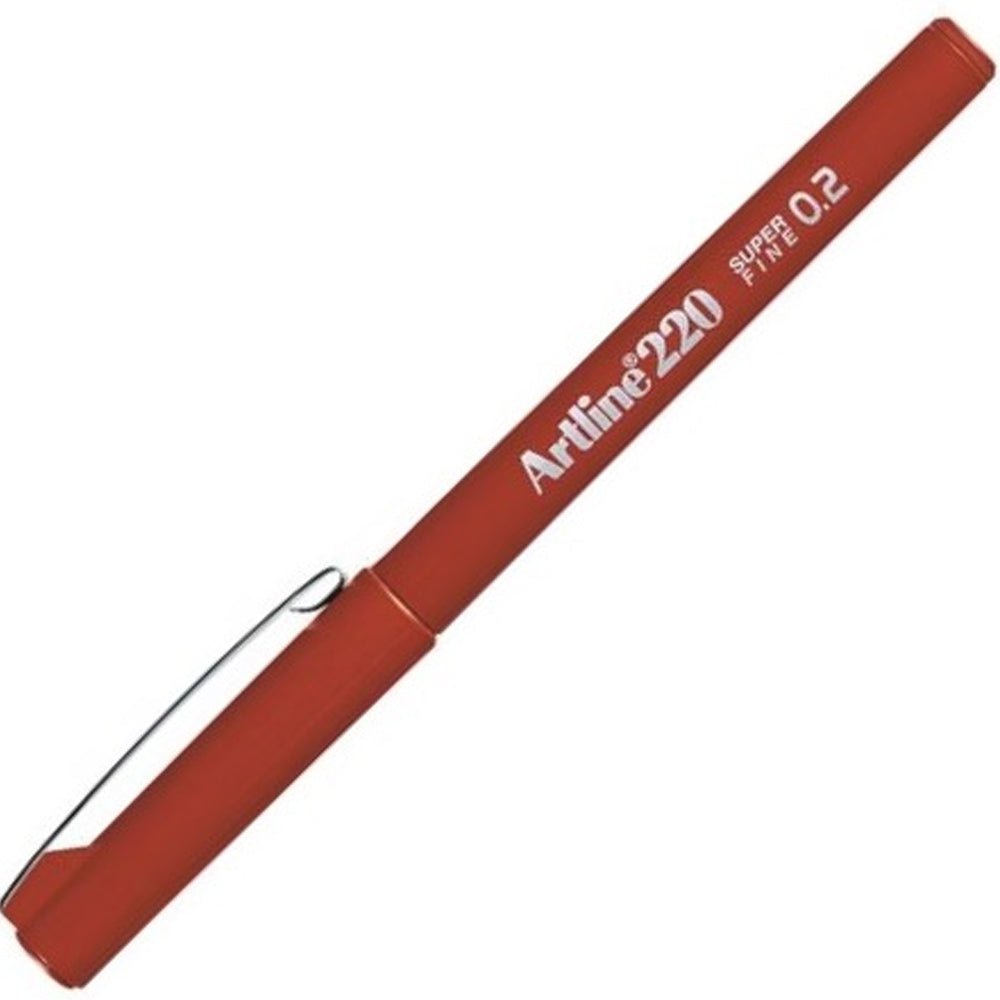 Artline Super Fine İnce Keçe Uç 0,2 MM K.Kırmızı 220N