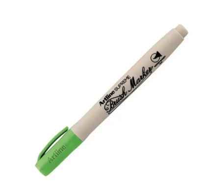 Artline Supreme Fırça Uçlu Kalem Fosforlu Yeşil-1