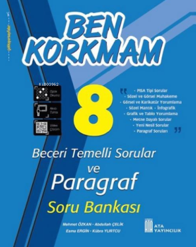 Ata Yayıncılık 8. Sınıf Paragraf Beceri Temelli Ben Korkmam Soru Bankası