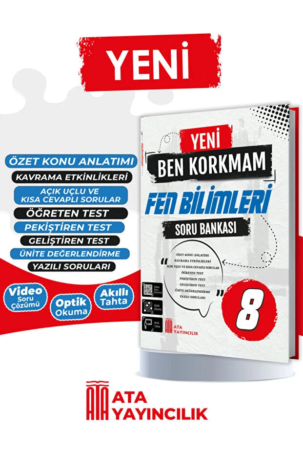Ata Yayınları 8. Sınıf Yeni Ben Korkmam Fen Bilimleri Soru Bankası-1