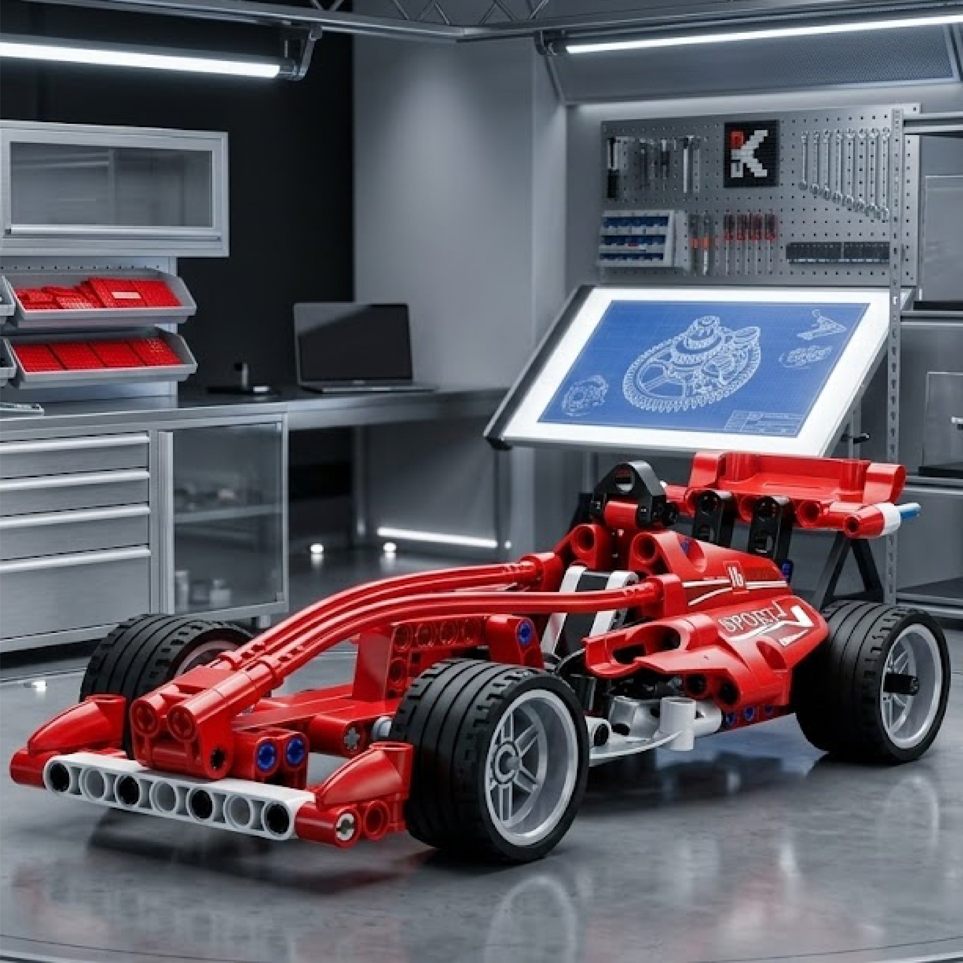 Cada Formula Yarış Arabası Çek Bırak 144 Parça Block Oyuncak-2