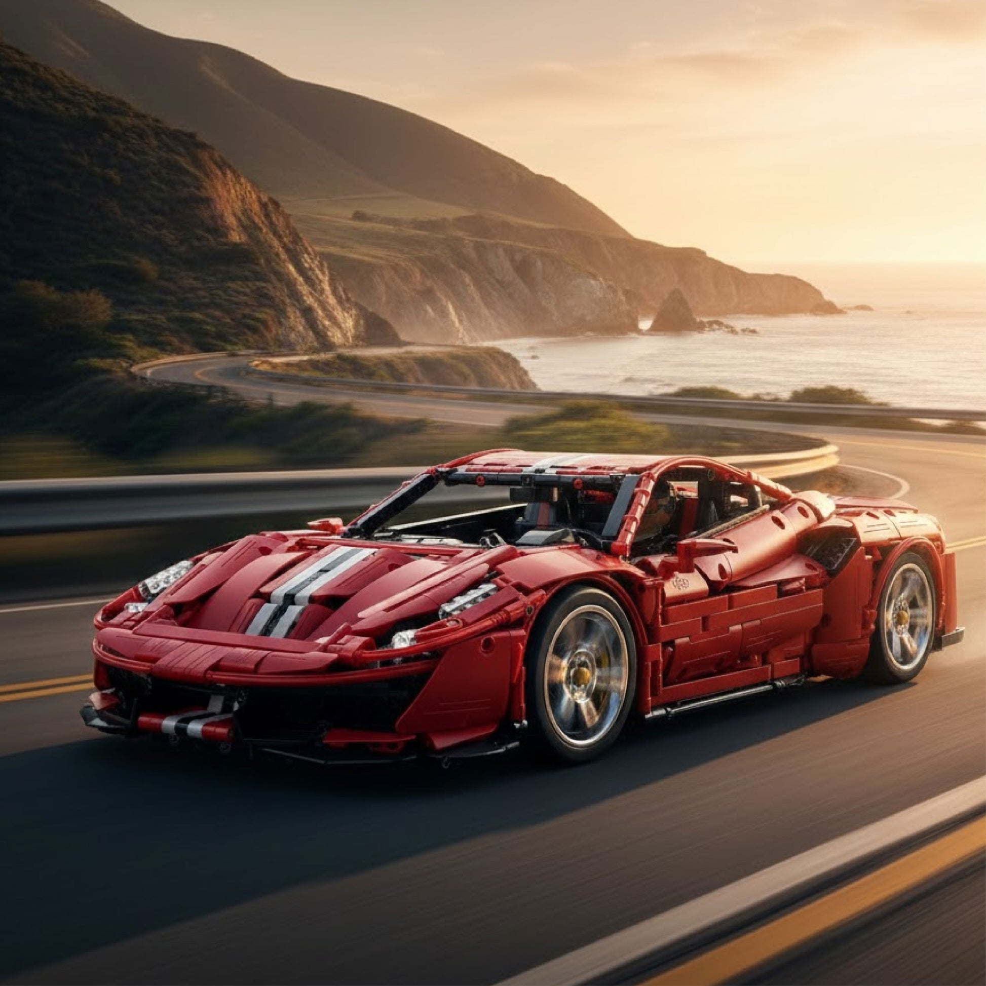 Cada Italian Red Supercar 3187 Parça Block Oyuncak C61042W-4