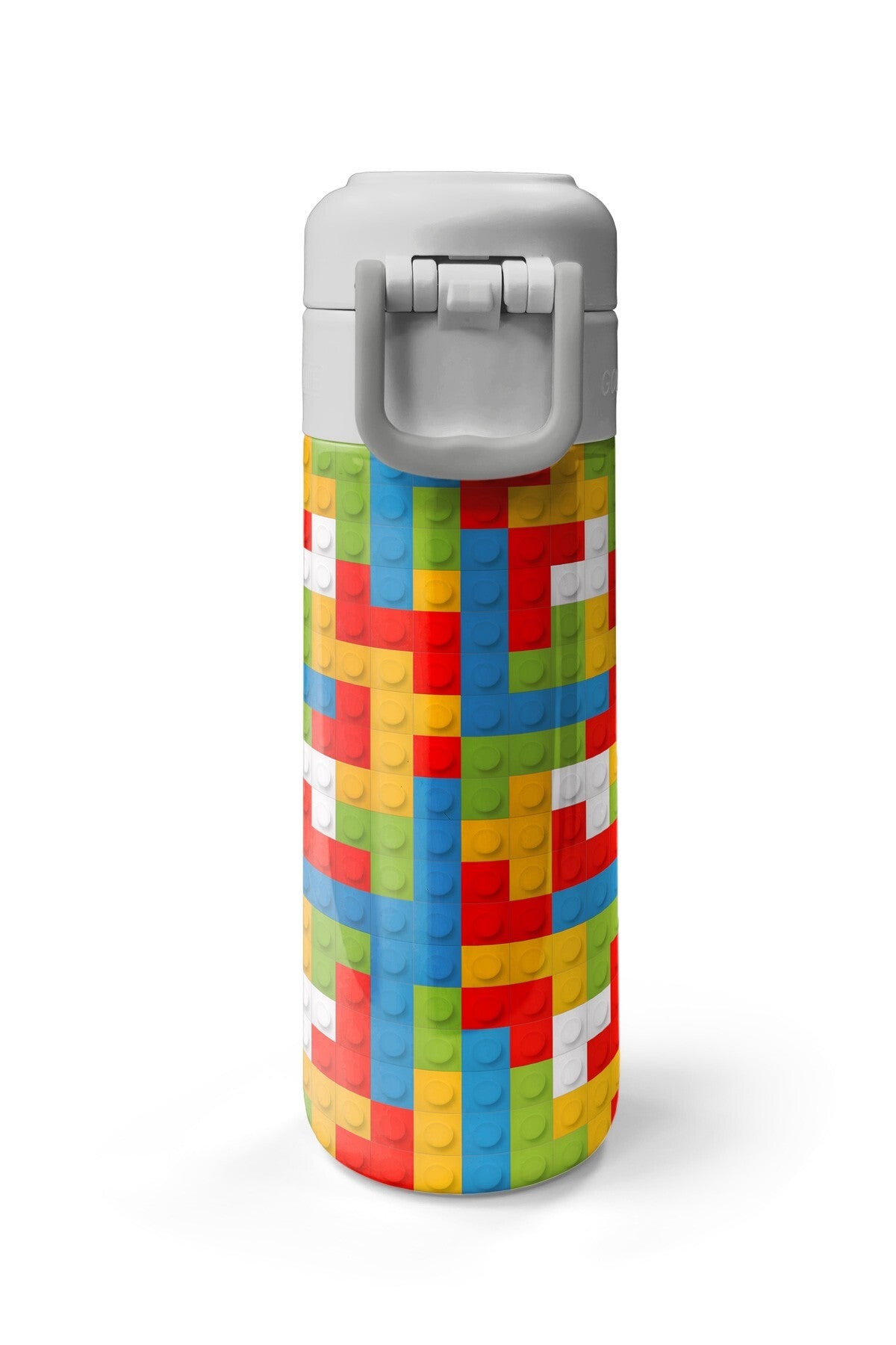Coral High Kids Blok Desenli Pipetli ve Direkt İçim Çelik Termos 500 ml 31991-7