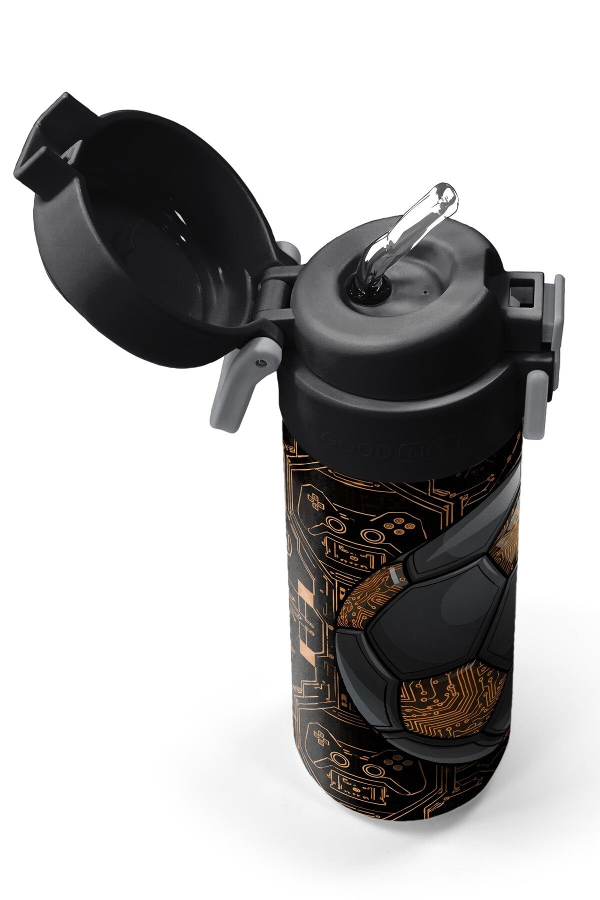 Coral High Kids Futbol Desenli Pipetli ve Direkt İçim Çelik Termos 500 ml 38117-2