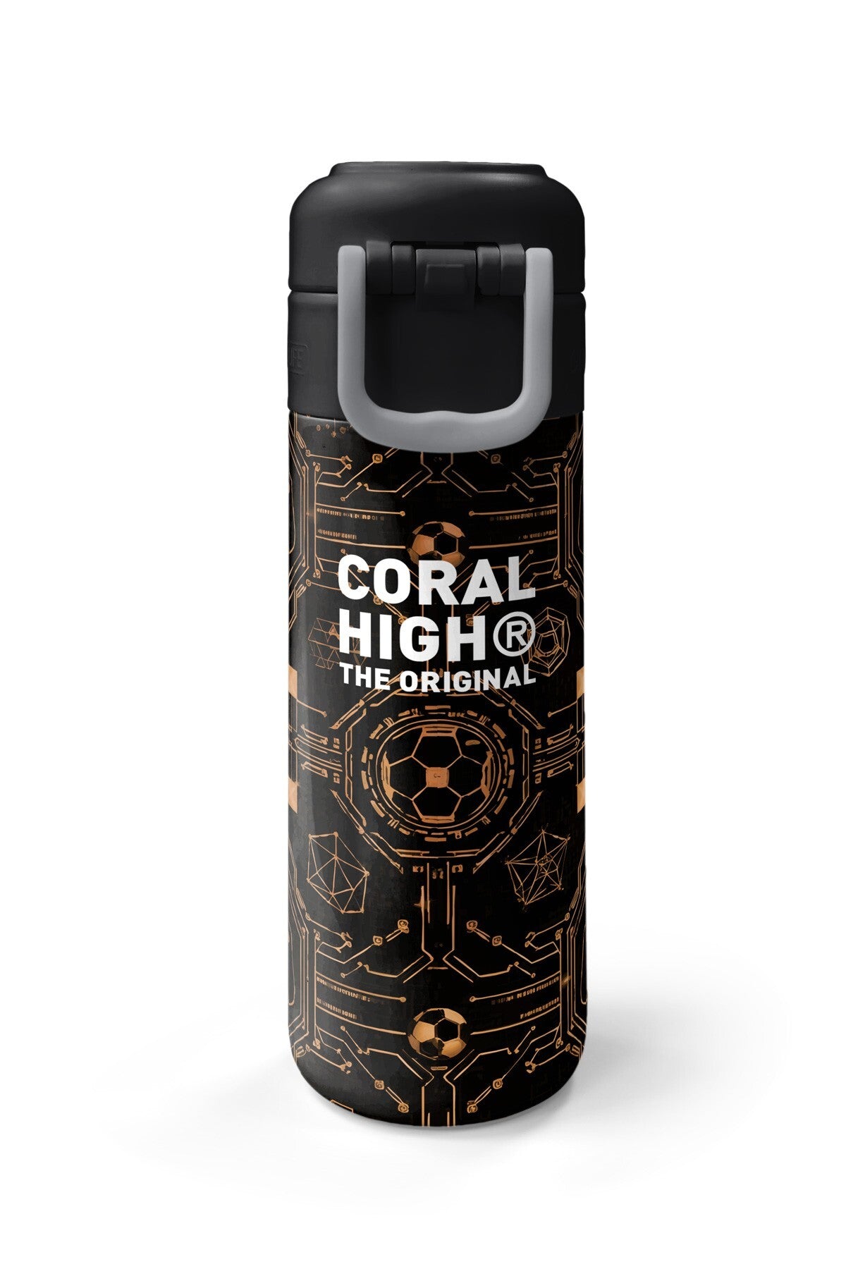 Coral High Kids Futbol Desenli Pipetli ve Direkt İçim Çelik Termos 500 ml 38117-7