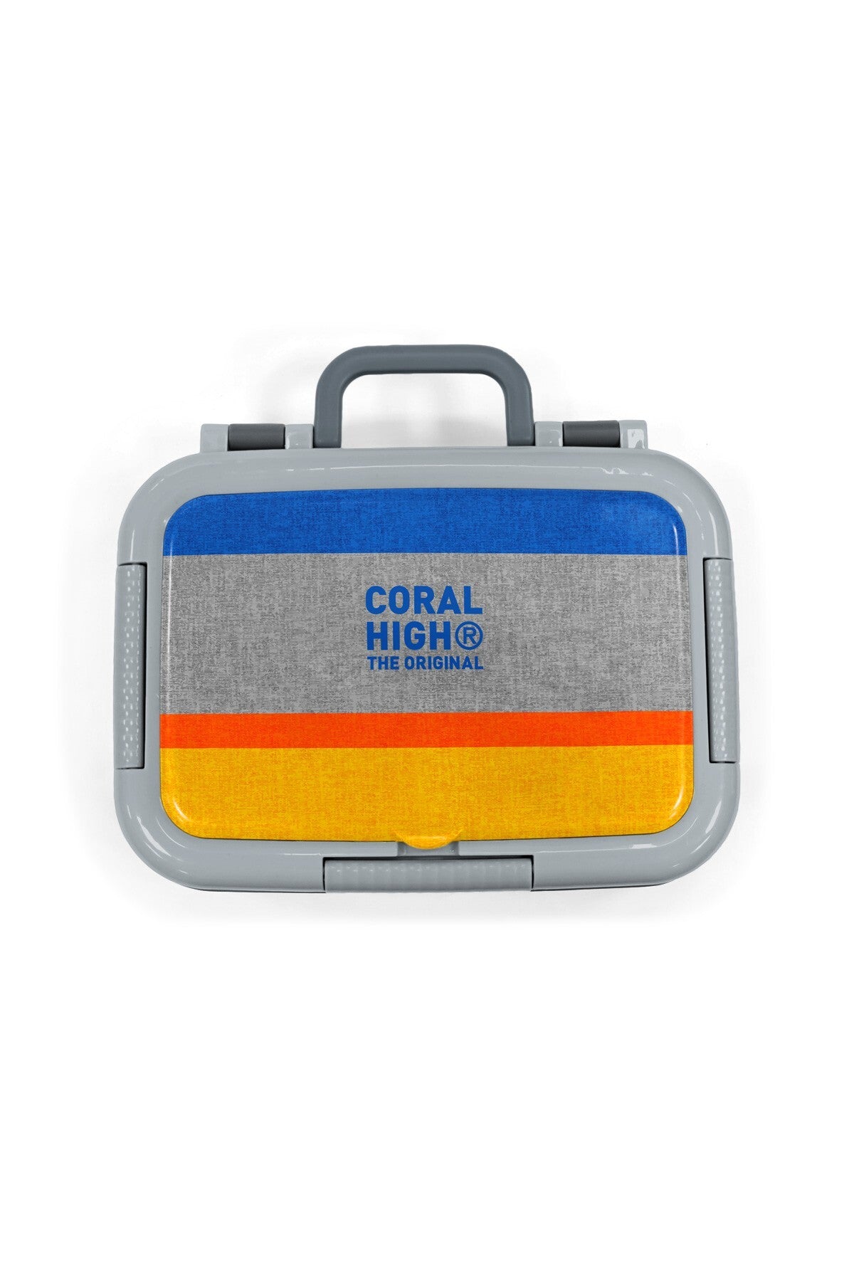 Coral High Kids Gri Sarı Çizgi Desenli Paslanmaz Çelik Beslenme Kabı 39121-5