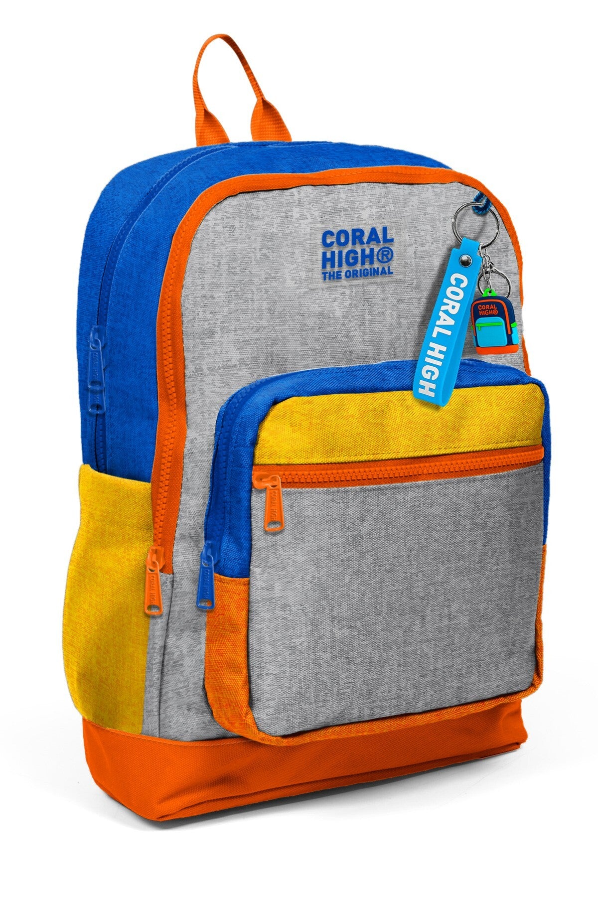 Coral High Kids Gri Turuncu Renkli Okul Sırt Çantası 33221-1