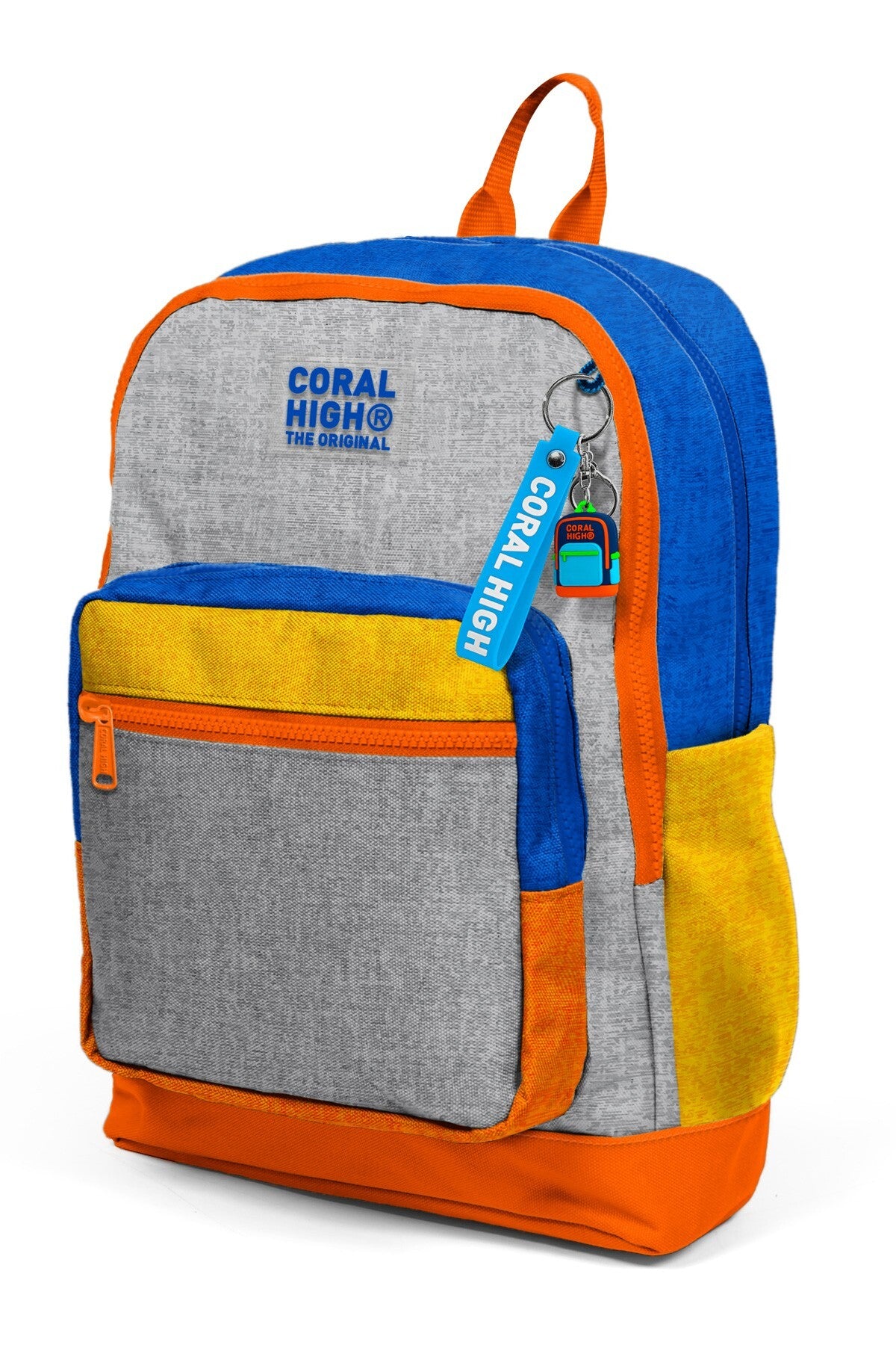 Coral High Kids Gri Turuncu Renkli Okul Sırt Çantası 33221-6