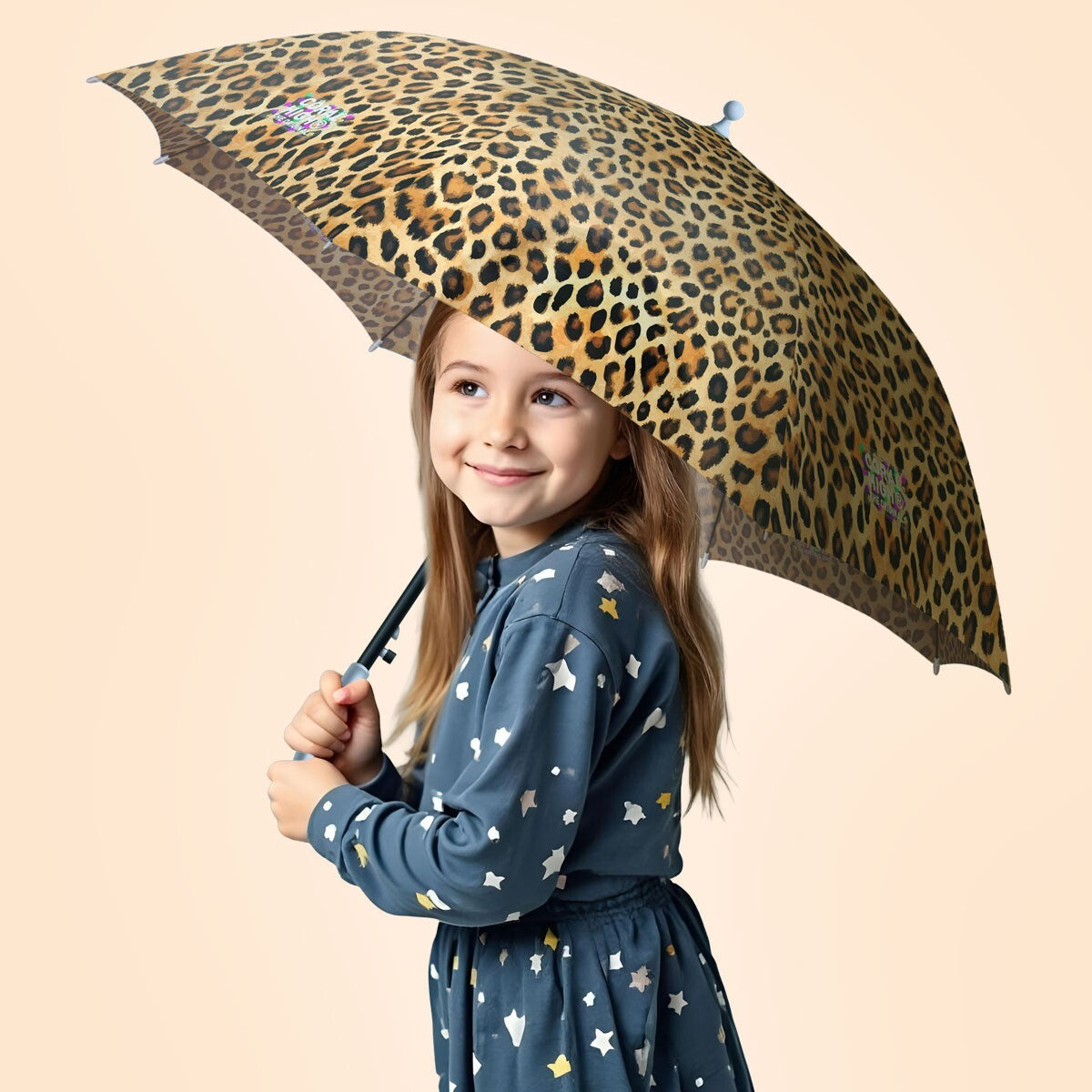 Coral High Kids Kahverengi Leopar Desenli Çocuk Şemsiyesi 12670-4