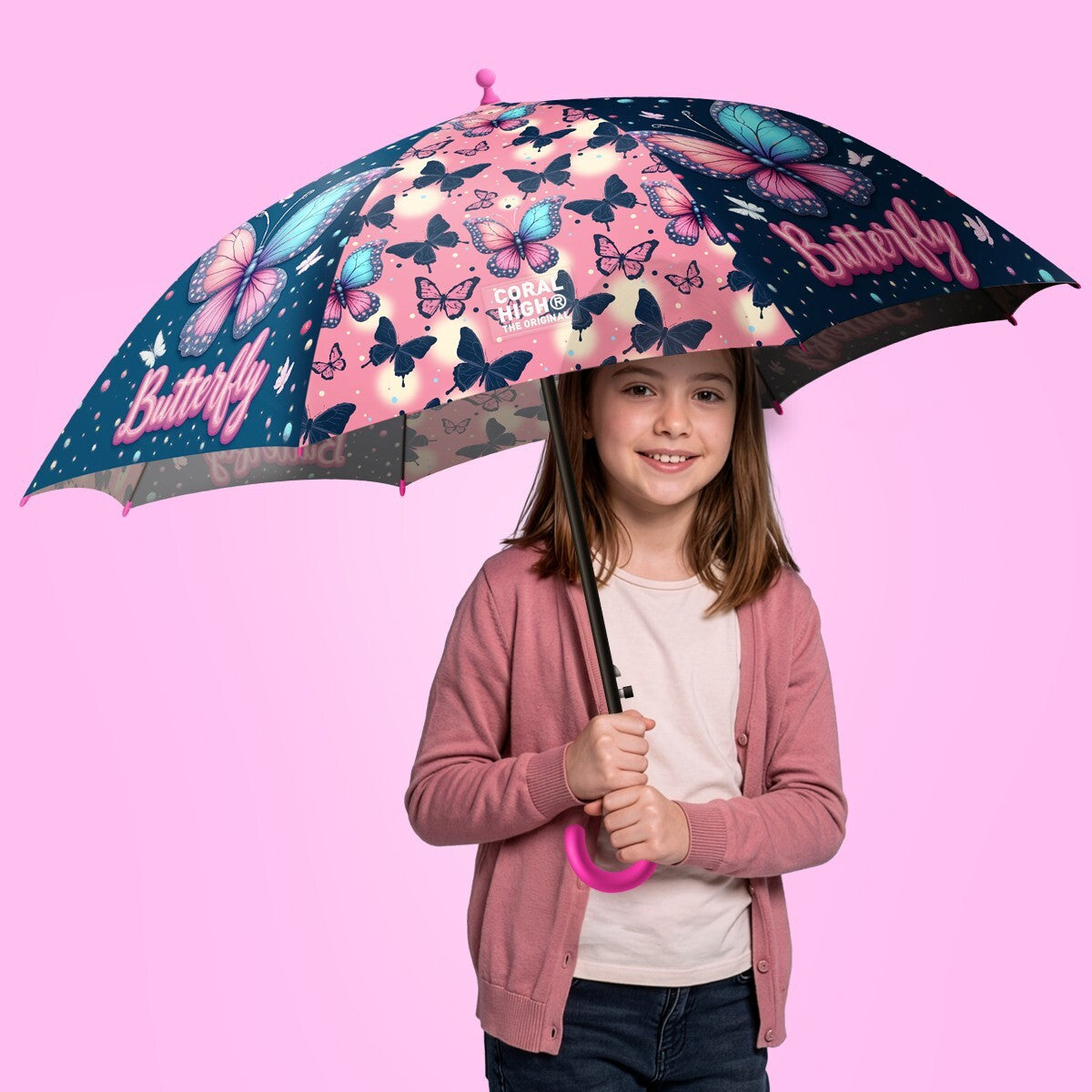 Coral High Kids Kelebek Desenli Çocuk Şemsiyesi 36114-4