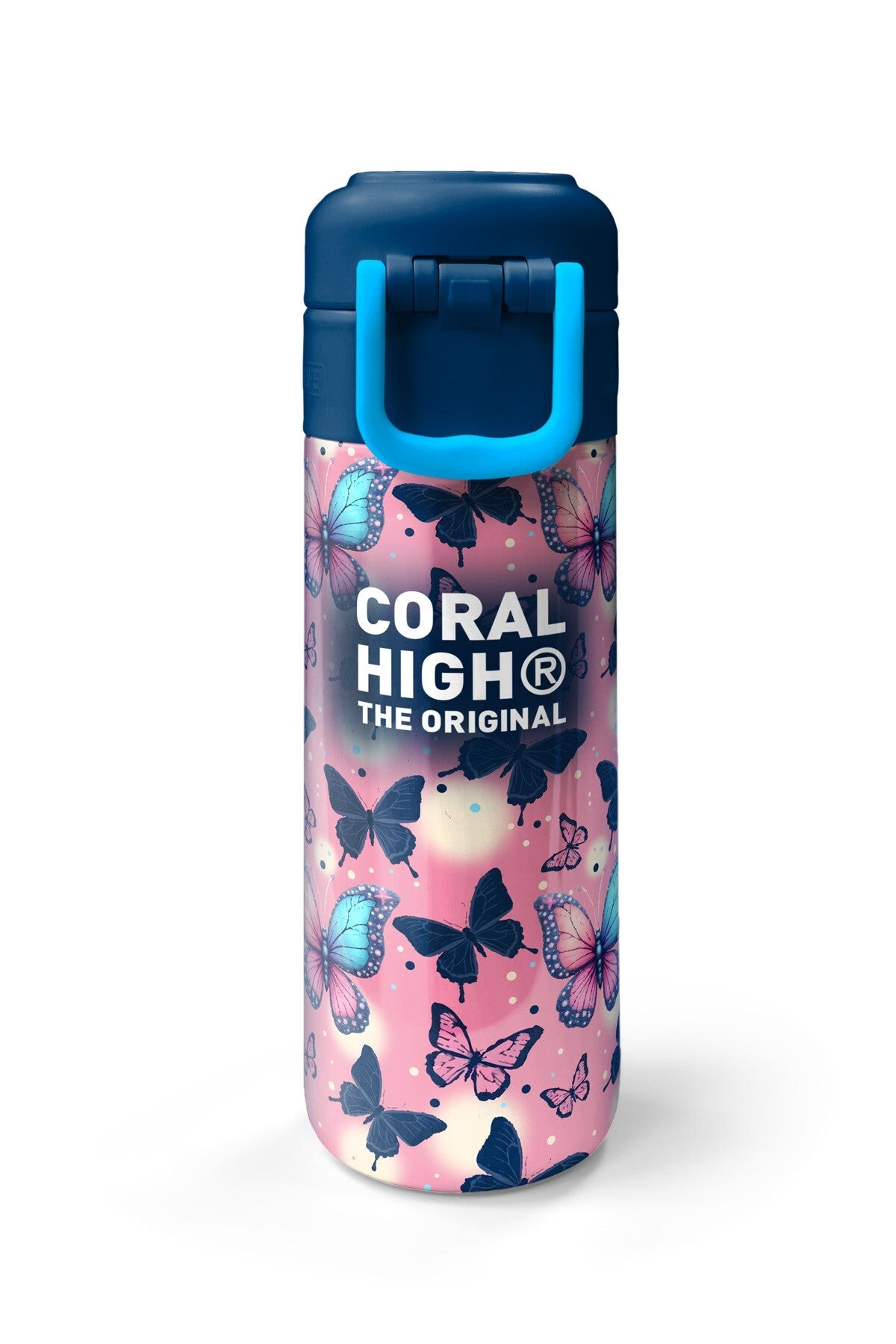 Coral High Kids Kelebek Desenli Pipetli ve Direkt İçim Çelik Termos 500 ml 38131-7