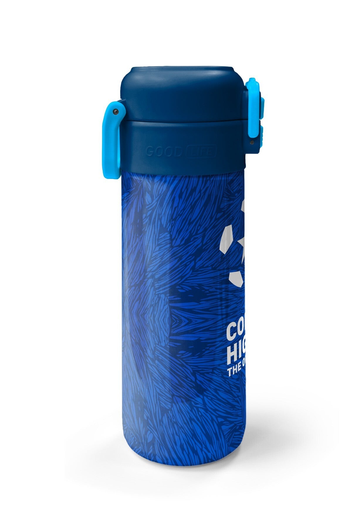 Coral High Kids Lacivert Saks Futbol Desenli Pipetli ve Direkt İçim Çelik Termos 500 ml 31897-4