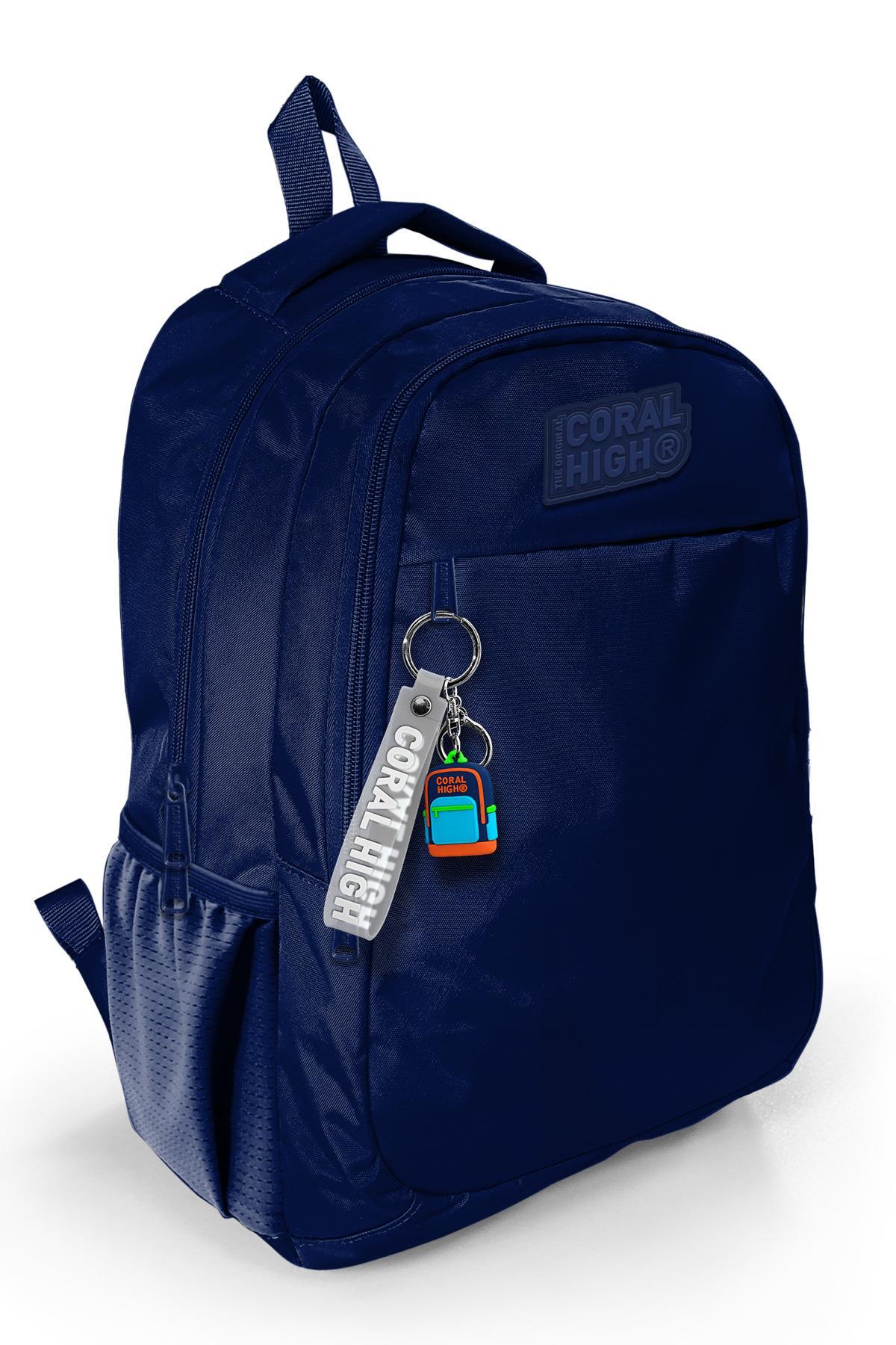 Coral High Kids Lacivert Üç Bölmeli Okul Sırt Çantası 14399-1