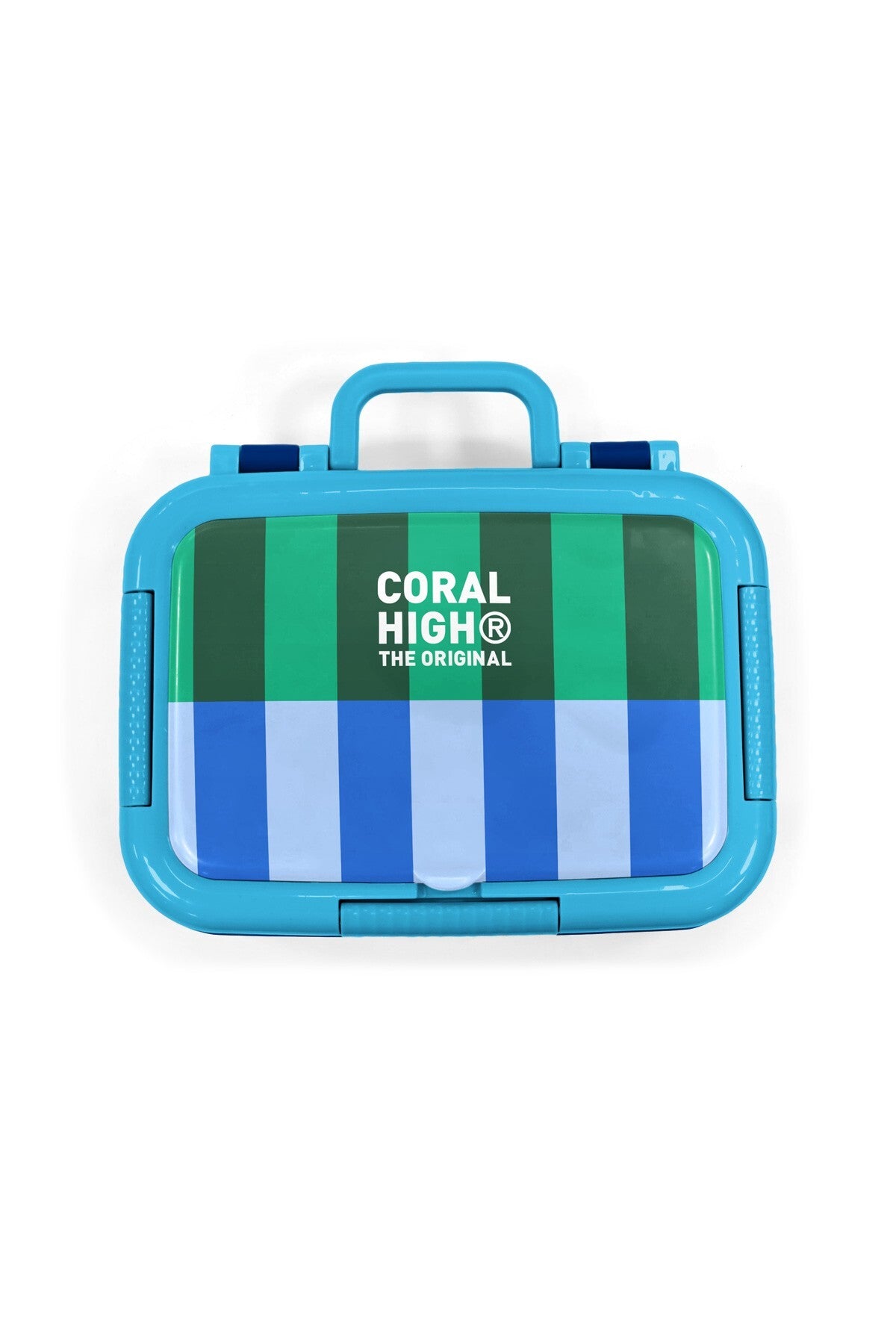 Coral High Kids Mavi Yeşil Çizgi Desenli Paslanmaz Çelik Beslenme Kabı 39111-5