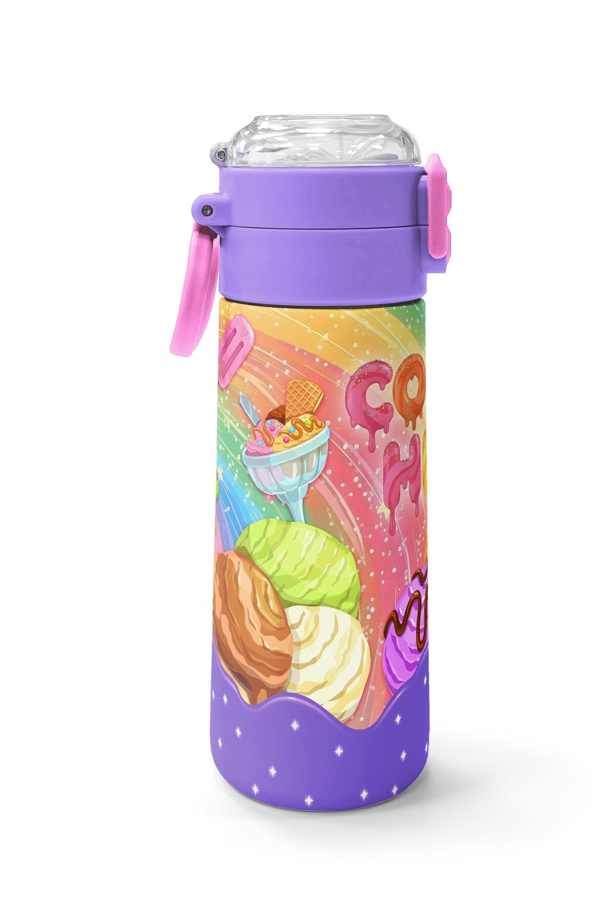 Coral High Kids Milka Dondurma Desenli Pipetli ve Direkt İçim Çelik Termos 500 ml 38136
