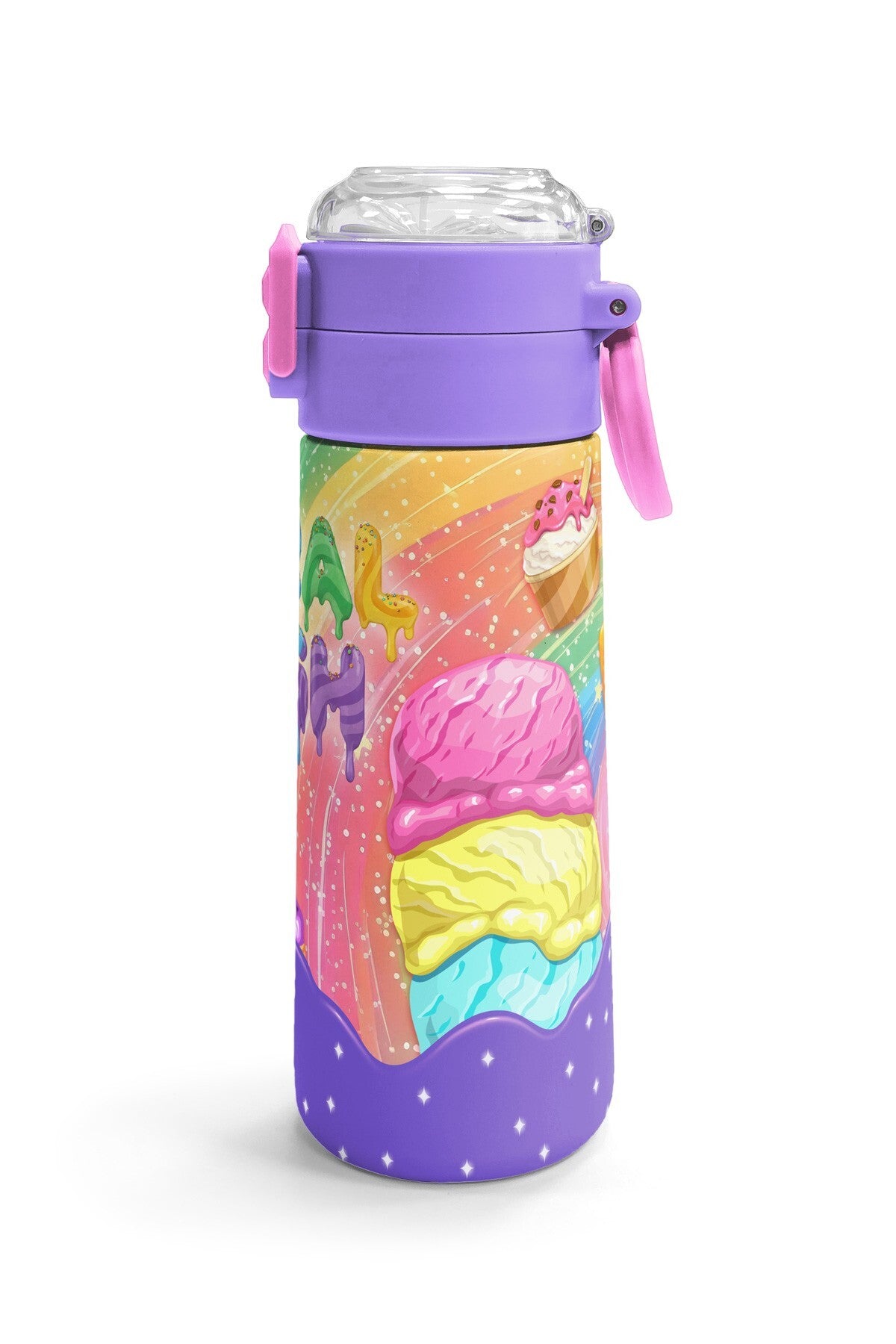 Coral High Kids Milka Dondurma Desenli Pipetli ve Direkt İçim Çelik Termos 500 ml 38136-3