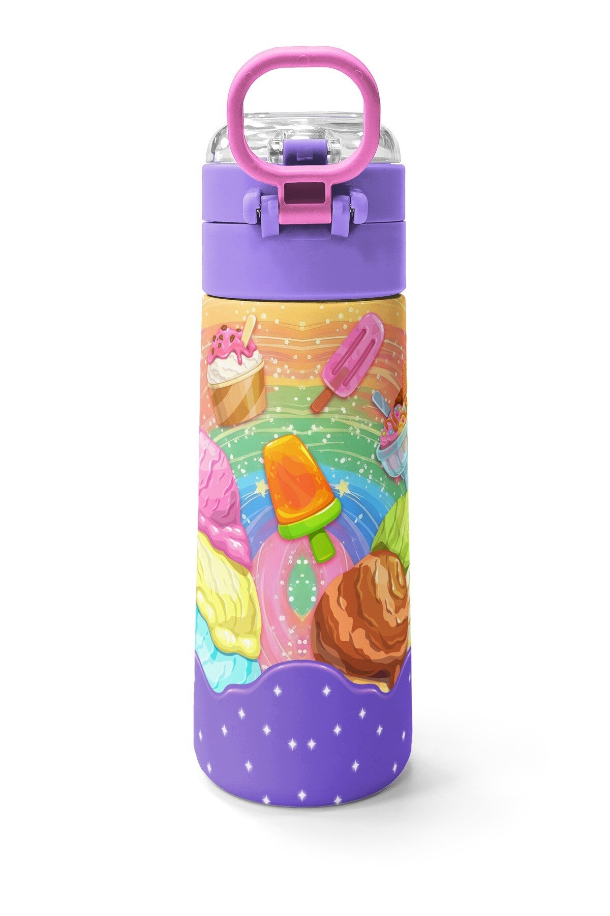 Coral High Kids Milka Dondurma Desenli Pipetli ve Direkt İçim Çelik Termos 500 ml 38136-3
