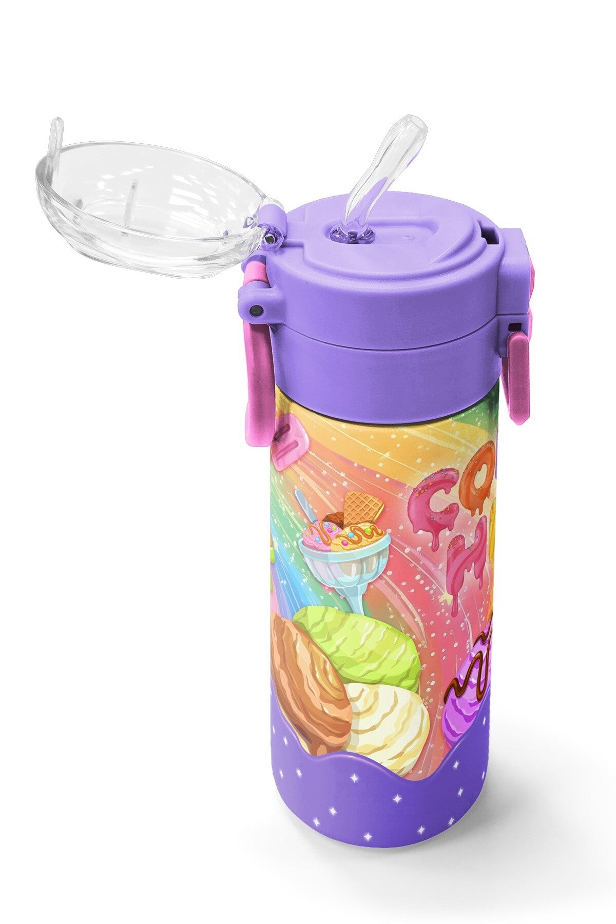 Coral High Kids Milka Dondurma Desenli Pipetli ve Direkt İçim Çelik Termos 500 ml 38136-4