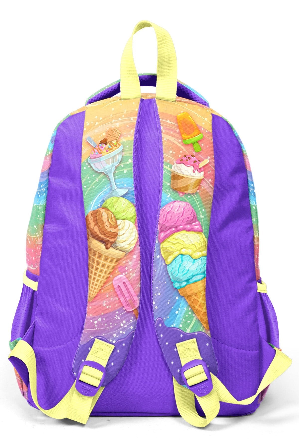 Coral High Kids Milka Dondurma Desenli Üç Bölmeli Okul Sırt Çantası 33254-3