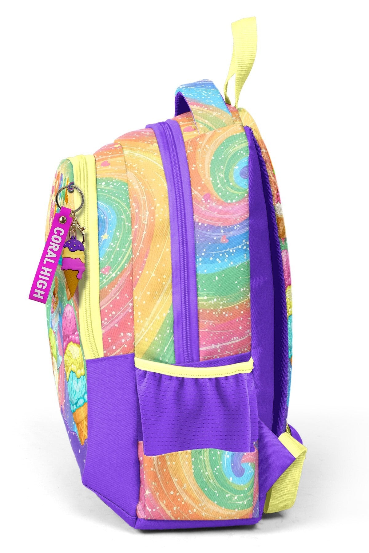 Coral High Kids Milka Dondurma Desenli Üç Bölmeli Okul Sırt Çantası 33254-5