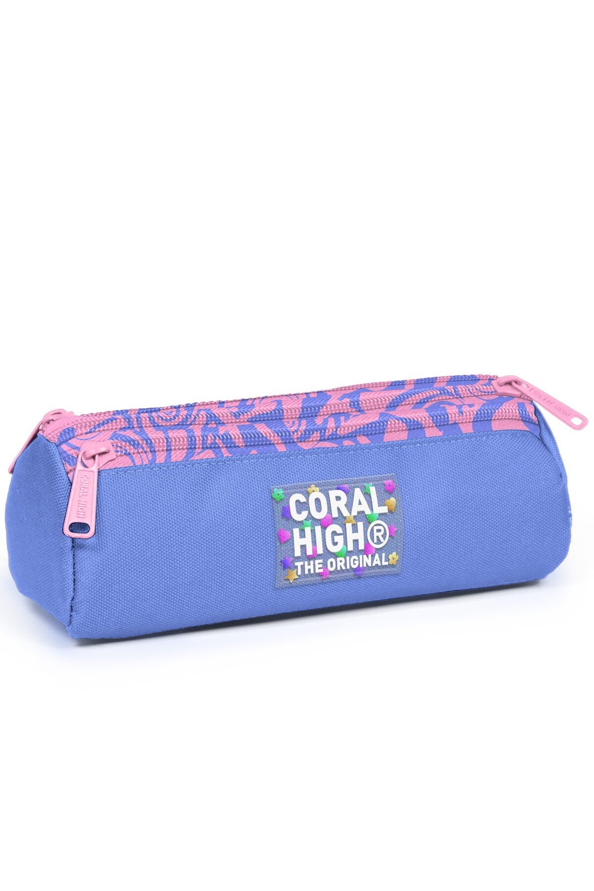 Coral High Kids Milka Geometrik Desenli Üç Bölmeli Kalem Çantası 31027-1