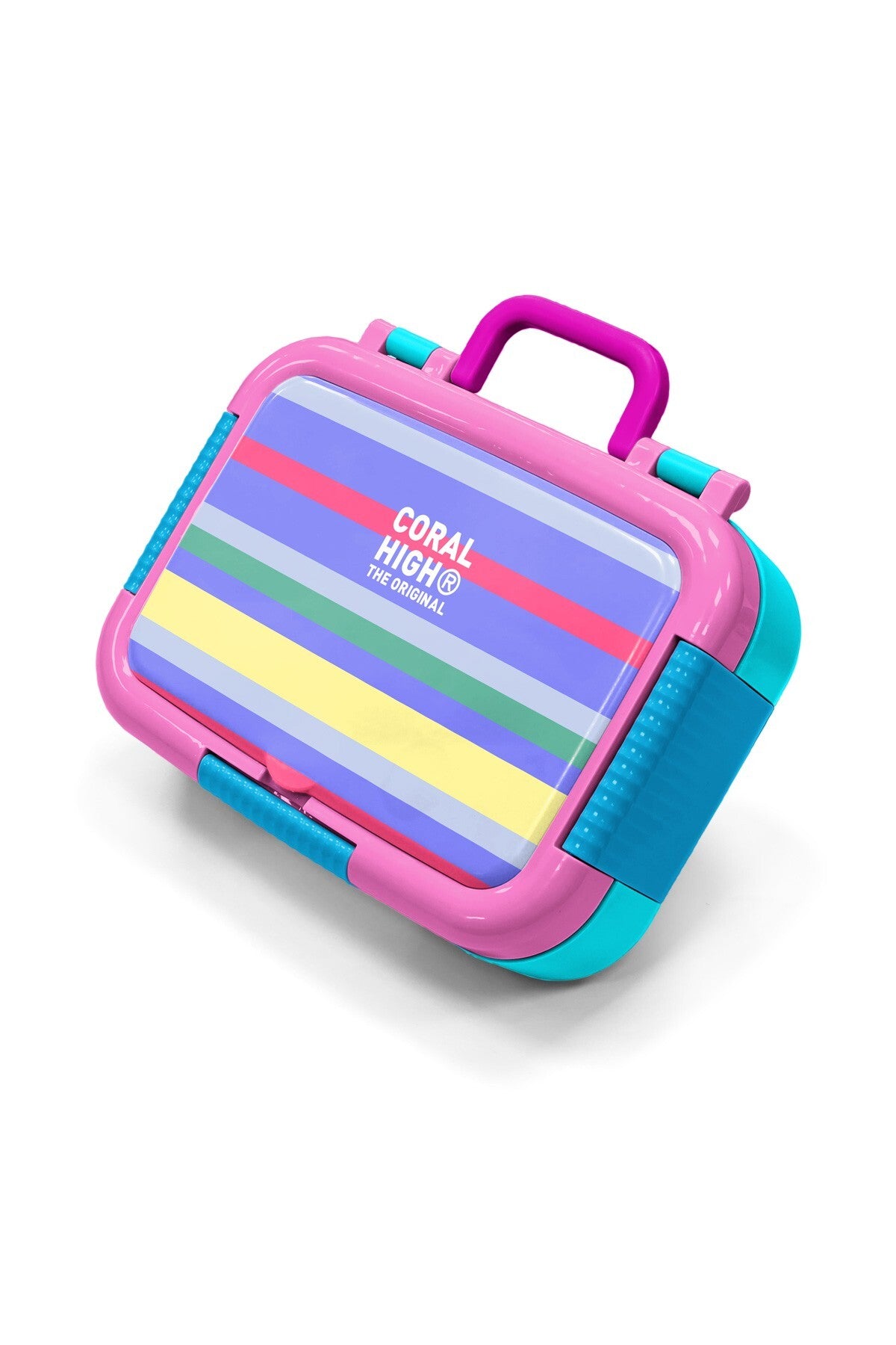 Coral High Kids Milka Gri Sarı Çizgi Desenli Paslanmaz Çelik Beslenme Kabı 39102-1