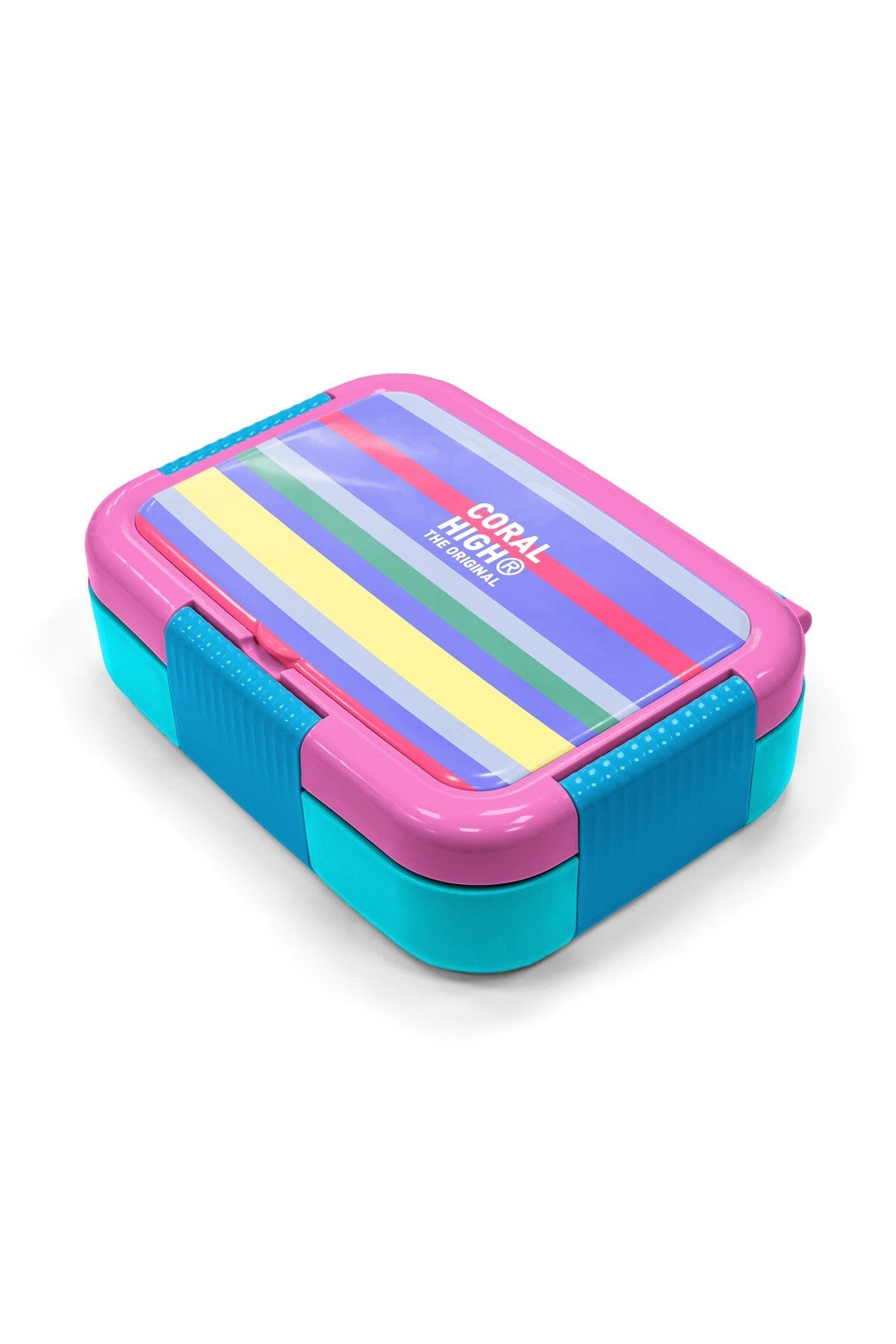 Coral High Kids Milka Gri Sarı Çizgi Desenli Paslanmaz Çelik Beslenme Kabı 39102-2